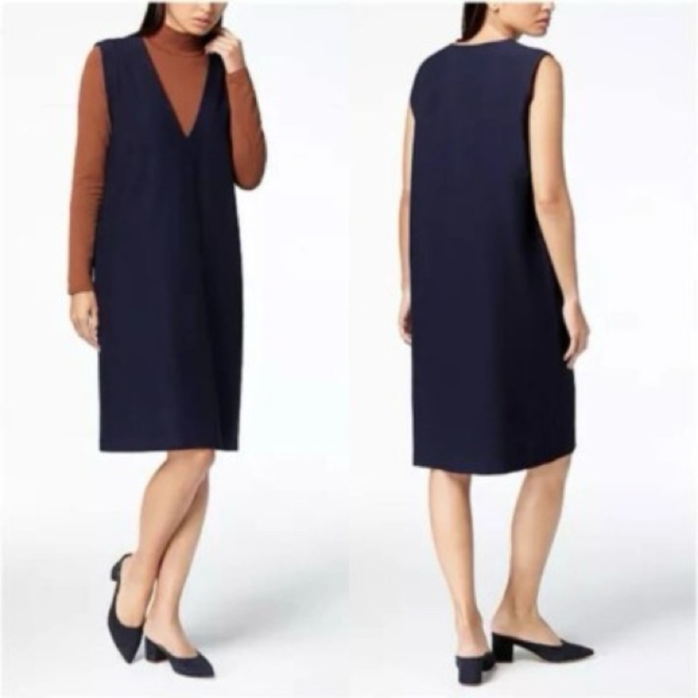 Eileen Fisher midi blue dress